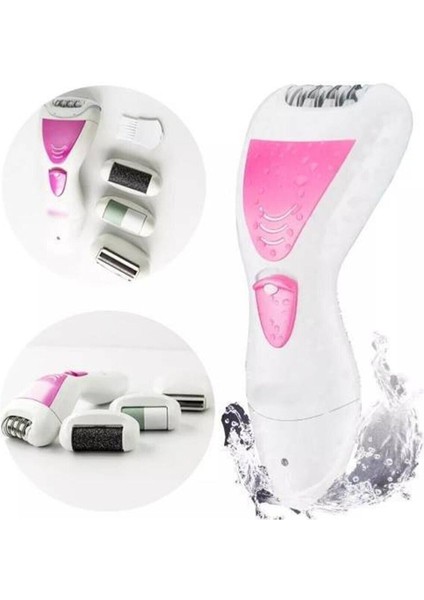 4'ü 1 Arada Su Geçirmez Epilasyon ve Tüy Alma Cihazı, Topuk Törpüsü, Beyaz fırsatları