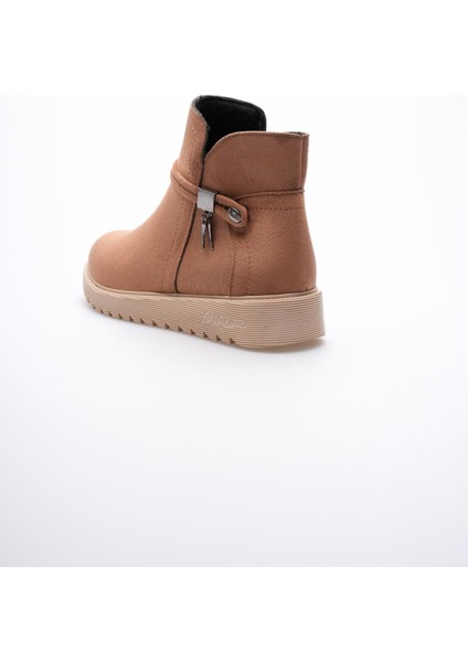 Kadın Süet Bot Fermuarlı Platin Detaylı Taba Solvia fırsatları