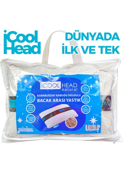 Ortopedik Bacak Arası ve Diz Arası Yastık – Doğal Karabuğday Kabuğu Dolgulu, Yan Yatanlar ve Hamileler İçin