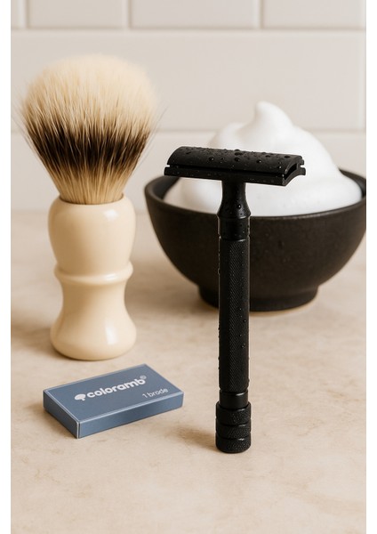 Siyah Metal Gövdeli Geleneksel Erkek Tıraş Aleti, Profesyonel ve Şık Tasarım fiyatları