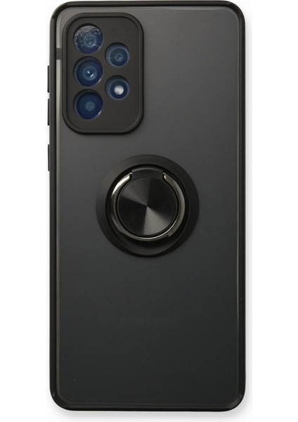 Samsung Galaxy A53 5g Kılıf Montreal Yüzüklü Silikon Kapak - Siyah