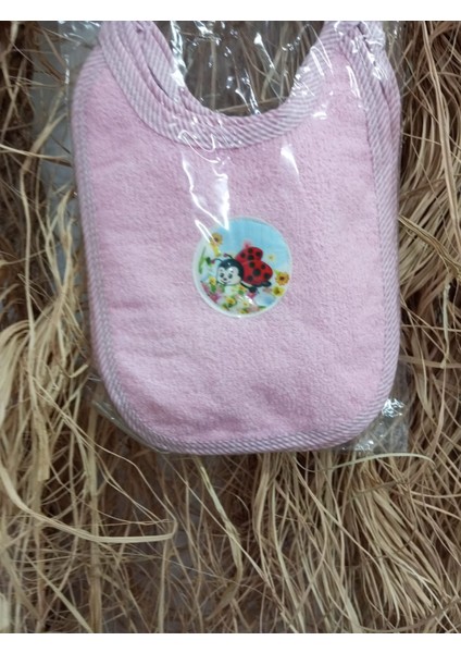 3’lü Bebek Mama Önlüğü Seti – Pembe Kenarlı Uğur Böceği Desenli modelleri