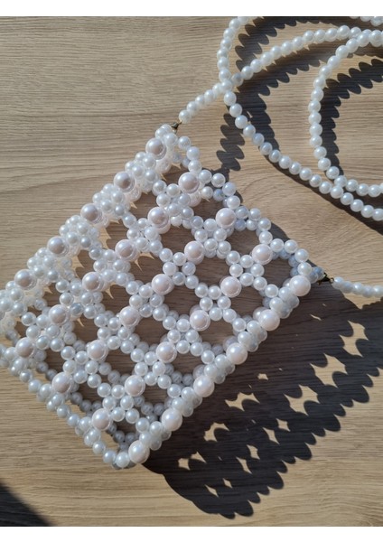 El Örmesi - Inci Parıltısıyla Mini Çapraz Çanta- Günlük ,özel Gün (Nikah,düğün)