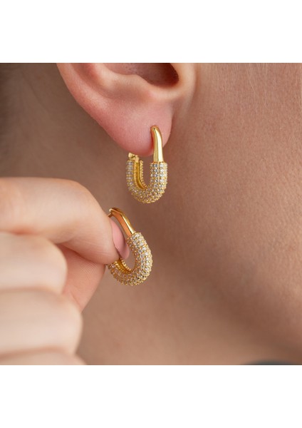 925 Ayar Gümüş Çengelli Iğne Küpe