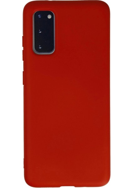 Samsung Galaxy S20 Kılıf Nano Içi Kadife Silikon - Kırmızı