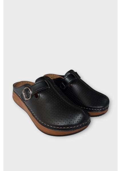 Önü Kapalı Kışlık Ortopedik Günlük Kadın Terlik Siyah modelleri