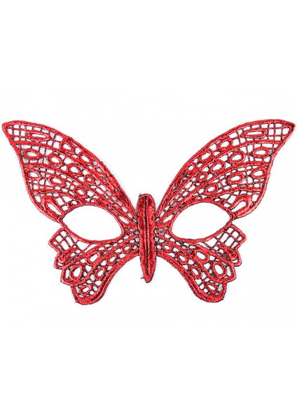 Kırmızı Dantel Masquerade Maskesi 7 No