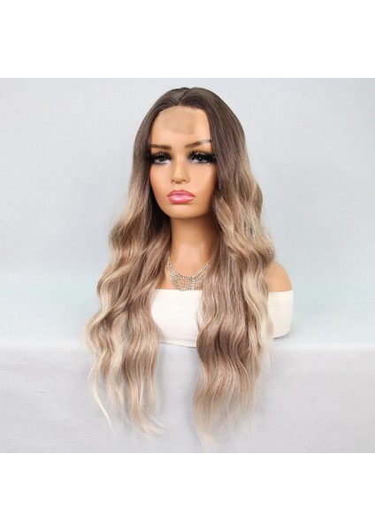 Kumral Platin Ombre Balköpüğü Röfleli Tül Peruk fırsatları