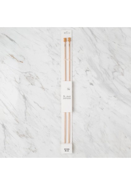 La Mia Whitewood 2.5 mm 36 cm Ahşap Örgü Şişi