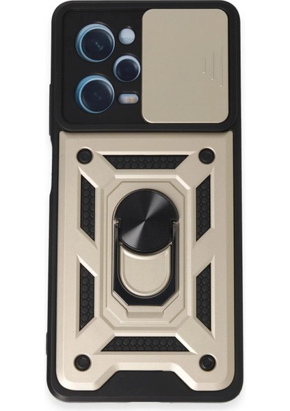 Xiaomi Redmi Note 12 Pro 5g Kılıf Pars Lens Yüzüklü Silikon - Gold