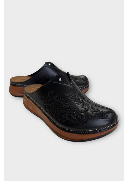 Önü Kapalı Kışlık Ortopedik Günlük Kadın Terlik Siyah - Taba fiyatları