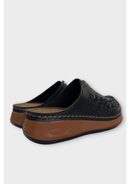 Önü Kapalı Kışlık Ortopedik Günlük Kadın Terlik Siyah - Taba fırsatları