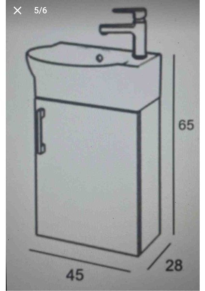 Banyo ve Tuvalet Mini Köşe Lavobo 28*45 cm (Banyo Dolabı Dahil) fiyatları