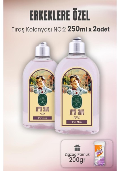 Tıraş Kolonyası No 2 ve Zigzag Pamuk 200 Gr, 2'li Set