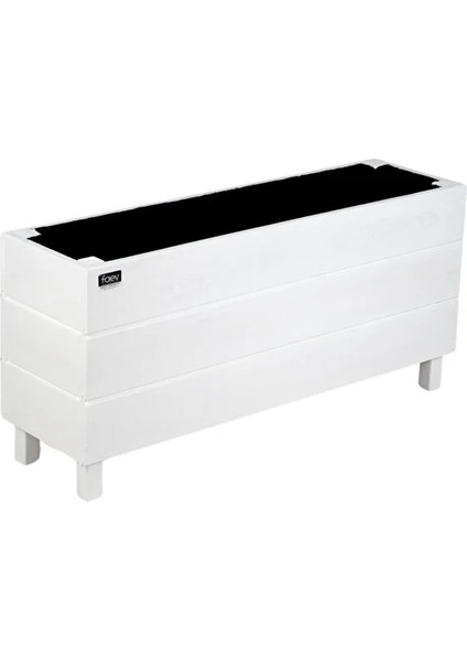 Alaçatı Model Ahşap Saksı 75X27X45CM Dış Mekan Dekoratif Bahçe & Balkon Çiçekliği - Hazır Kurulu Beyaz
