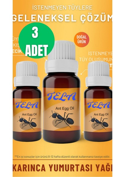 Doğal Tüy Azaltıcı Yağ Seti, Limon ve Karınca Yumurtası Içeriği, 3'lü Paket