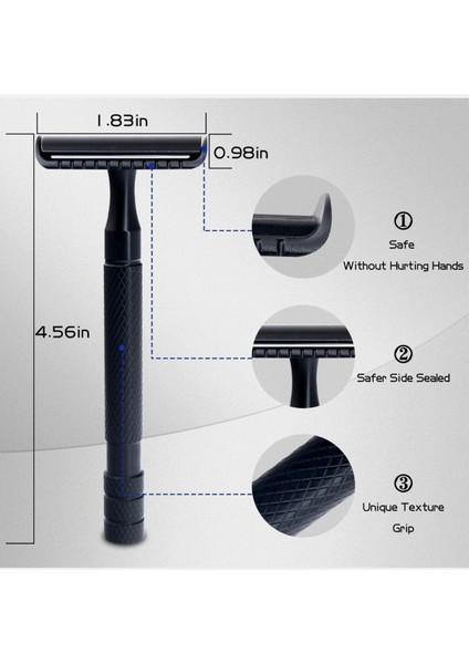 Siyah Metal Gövdeli Profesyonel Jiletli Erkek Tıraş Aleti modelleri