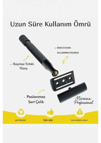 Siyah Metal Gövdeli Profesyonel Jiletli Erkek Tıraş Aleti fırsatları