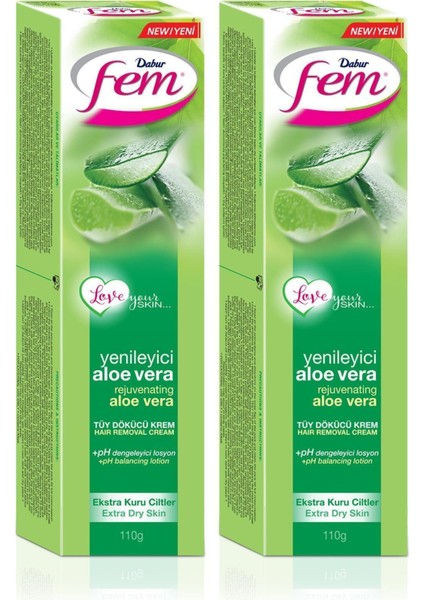 Doğal Aloe Vera Tüy Dökücü Krem 110G X2, Nazik ve Etkili Bakım Sağlar