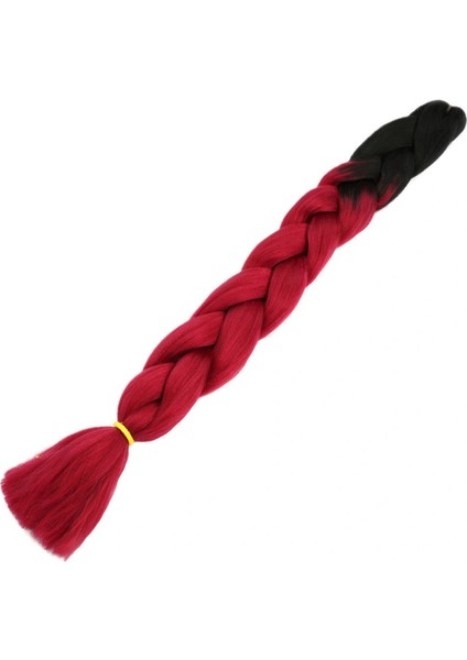 Afrika Örgülük Sentetik Ombreli Saç 100 Gr. - Siyah / Kızıl