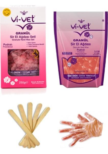 Pudralı Granül Ağda Seti 250GR Yedek Boncuk Ağda Krem