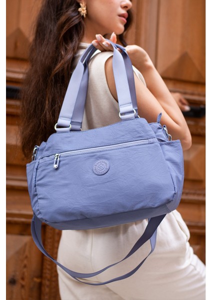 Kadın 5 Gözlü Suya Dayanıklı Paraşüt Kumaş Ayar Çapraz Askılı El ve Omuz Çantası 4016