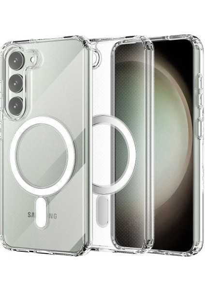 Samsung Galaxy S23 Plus Kılıf Magneticsafe Şeffaf Silikon - Şeffaf