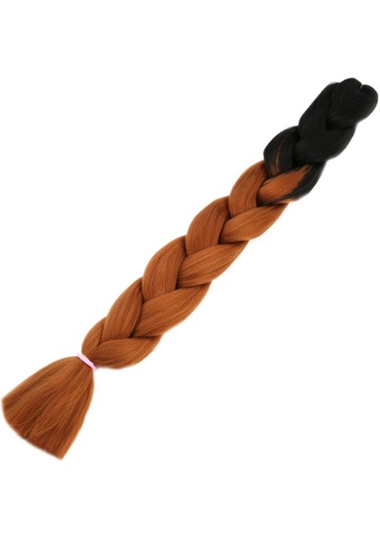 Afrika Örgülük Sentetik Ombreli Saç 100 Gr. - Siyah / Bakır