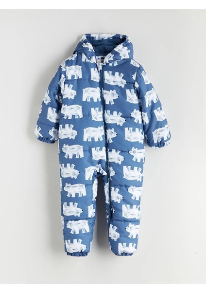 Kapüşonlu Baskılı Erkek Bebek Astronot Mont (W5)