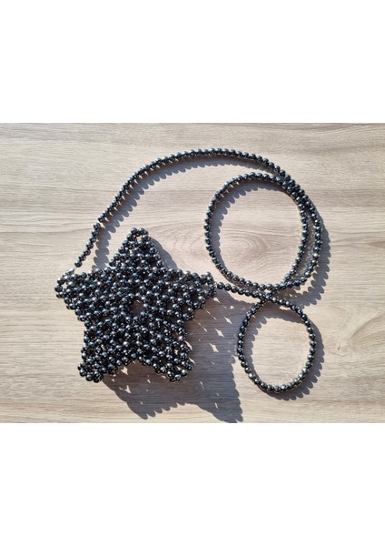 El Örmesi - Inci Parıltısıyla Yıldız Mini El Çantası- Günlük ,özel Gün (Nikah,düğün)