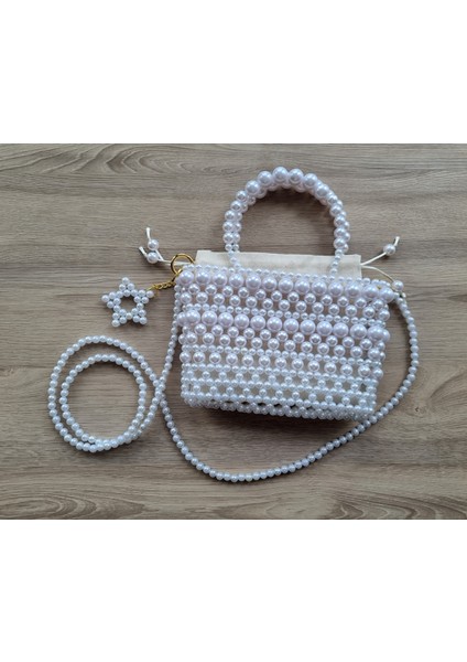 El Örmesi - Inci Zarafetiyle El ve Askılı Çantası - Günlük ,özel Gün (Nikah,düğün)