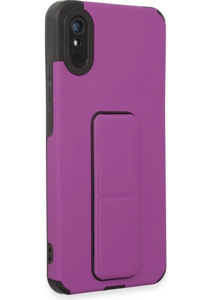 Xiaomi Redmi 9A Kılıf Mega Standlı Silikon - Mor fiyatları