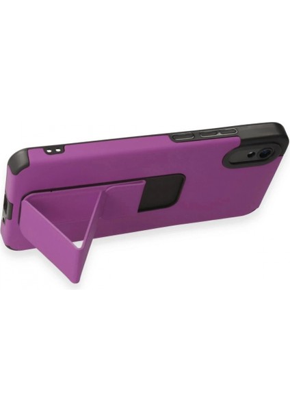Xiaomi Redmi 9A Kılıf Mega Standlı Silikon - Mor fırsatları