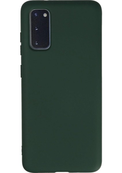 Samsung Galaxy S20 Kılıf Nano Içi Kadife Silikon - Koyu Yeşil