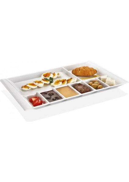 Kahvaltılık 8 Bölmeli 41*26 cm Thermoplus Kırılmaya Dayanıklı