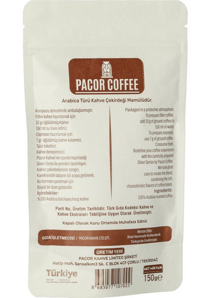 Sılver Serıes Öğütülmüş Kahve - 150G fiyatları