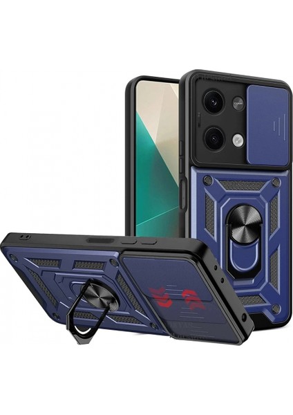 Xiaomi Poco X6 Kılıf Pars Lens Yüzüklü Silikon - Lacivert