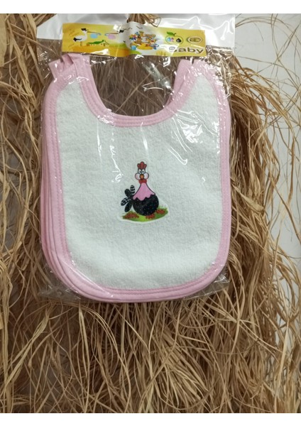 3’lü Pembe Sevimli Tavuk Desenli Pamuklu Bebek Mama Önlüğü Seti fiyatları
