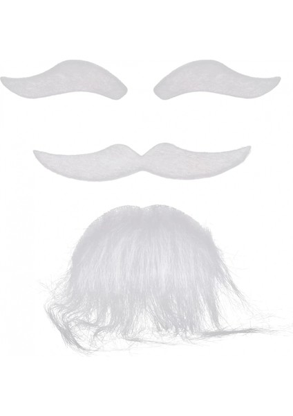 Beyaz Renk Kendinden Yapışkanlı Takma Sakal Bıyık ve Kaş Seti fırsatları