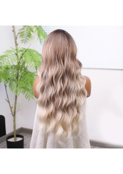 Rus Kumralı Beyaz Platin Işıltılı ve Ombreli Tül Peruk indirimleri