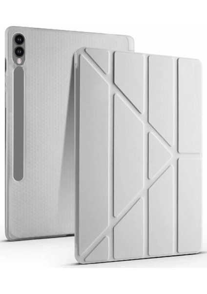 Samsung Galaxy X610 Tab S9 Fe Plus 12.4 Kılıf Kalemlikli Mars Tablet Kılıfı - Gri