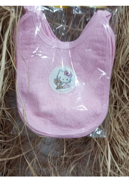 3’lü Bebek Mama Önlüğü Seti – Pembe Renk Hello Kitty Desenli modelleri