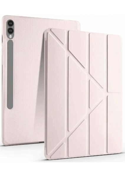 Samsung Galaxy X610 Tab S9 Fe Plus 12.4 Kılıf Kalemlikli Mars Tablet Kılıfı - Rose Gold
