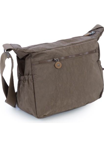 Krinkıl / Klinkır Su Geçirmez Kumaş Çok Gözlü Çapraz Kol ve Omuz Postacı Çantası Vizon 9507 modelleri