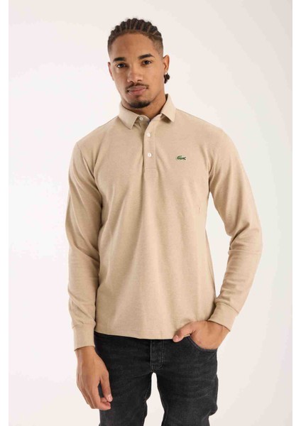 Polo Uzun Kol Bej Regular Fit