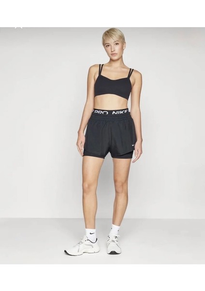 Pro Dri-Fit 2-In-1 Training Yüksek Belli Siyah Kadın Şort
