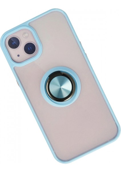 iPhone 13 Kılıf Montreal Yüzüklü Silikon Kapak - Buz Mavi fiyatları