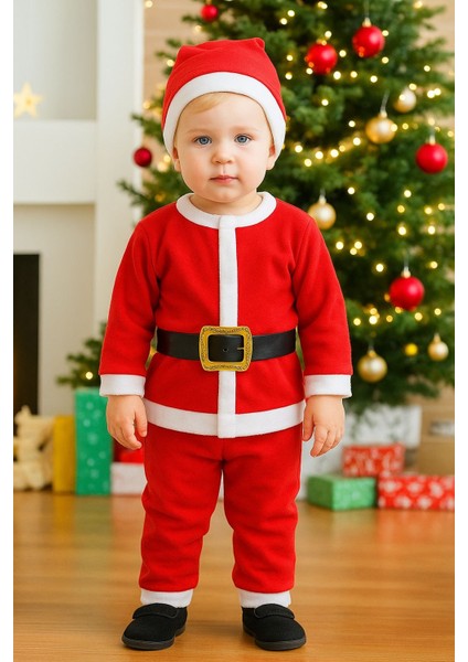 Çocuklar Için Noel Baba Kostümü, Yılbaşı Çocuk Kıyafeti, Yeni Yıl Bebek Kostümü, Yılbaşı Kostümü
