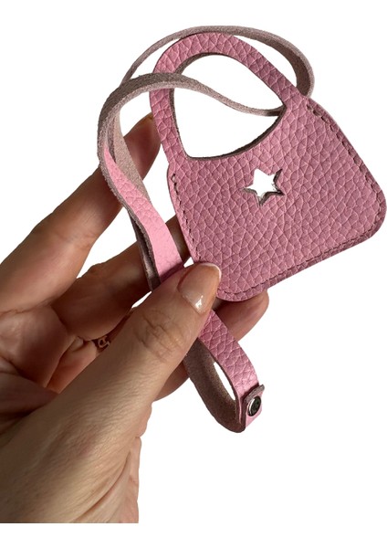 - Toz Pembe Çanta Model-Toz Pembe Flotter Hakiki Deri Çanta Süsü ,bag Charm modelleri