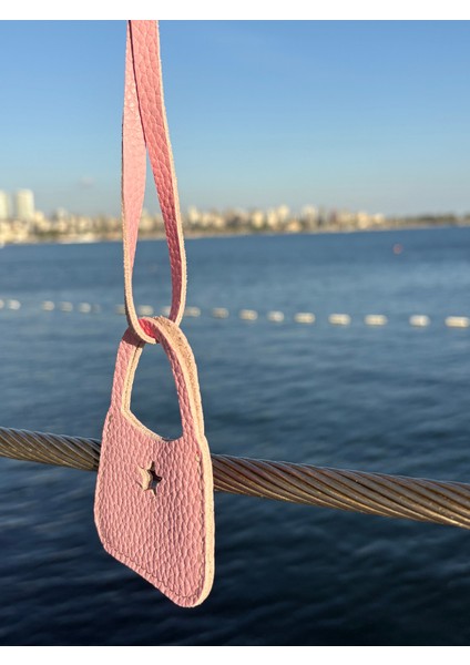 - Toz Pembe Çanta Model-Toz Pembe Flotter Hakiki Deri Çanta Süsü ,bag Charm indirimleri